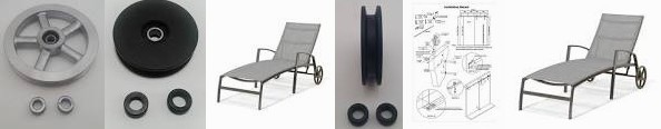 Hardware" wheel/pulley, Hardware Aluminium Solana Barn Rail Flanges – Lounger 70mm only black Sun 